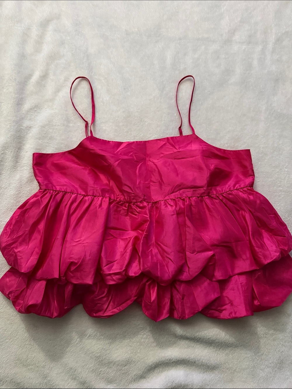 a new day Fuchsia Pink Tiered Ruffle Cami Top